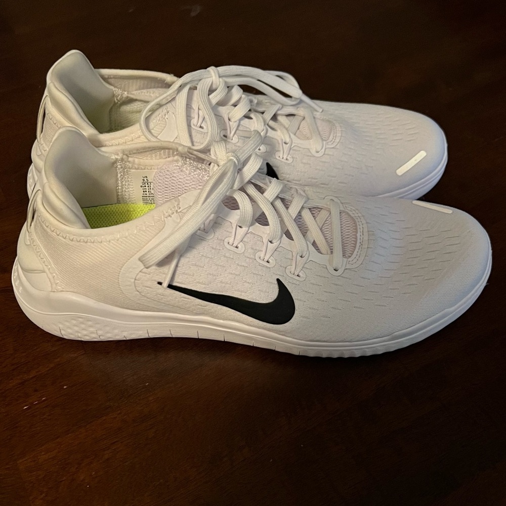 Nike Free RN 2018 Running Shoes White Black Men's US size 9.5